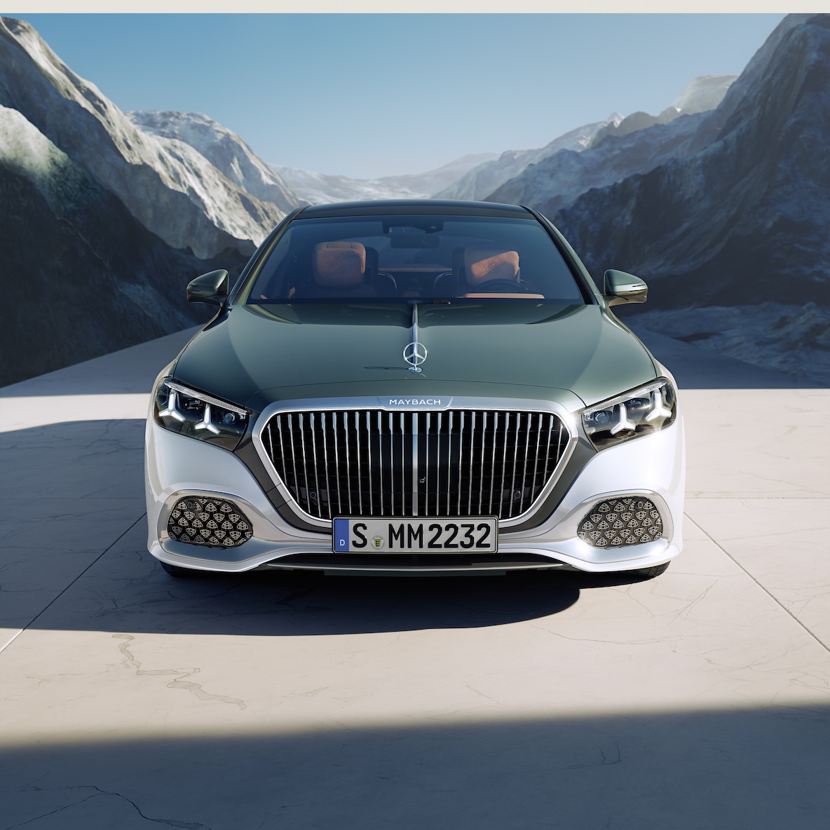 Nya Mercedes-Maybach S-Klass med upplyst grill.