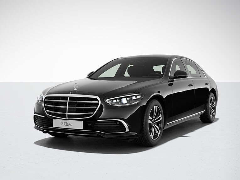 Exteriören hos Mercedes-Benz S-Klass Sedan Lång med grundutrustning.