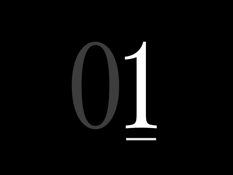 En stor siffra "01"