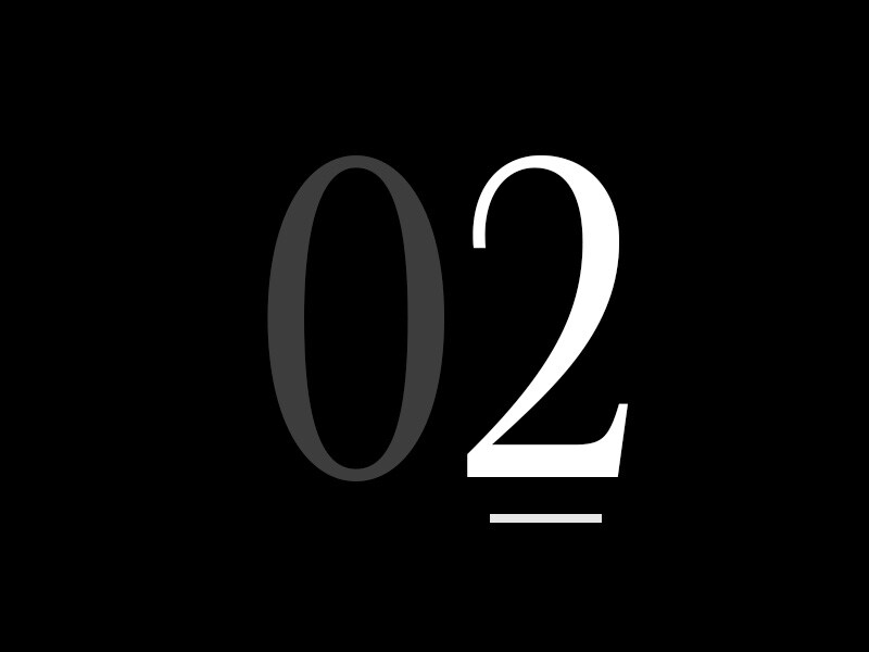 En stor siffra "02"