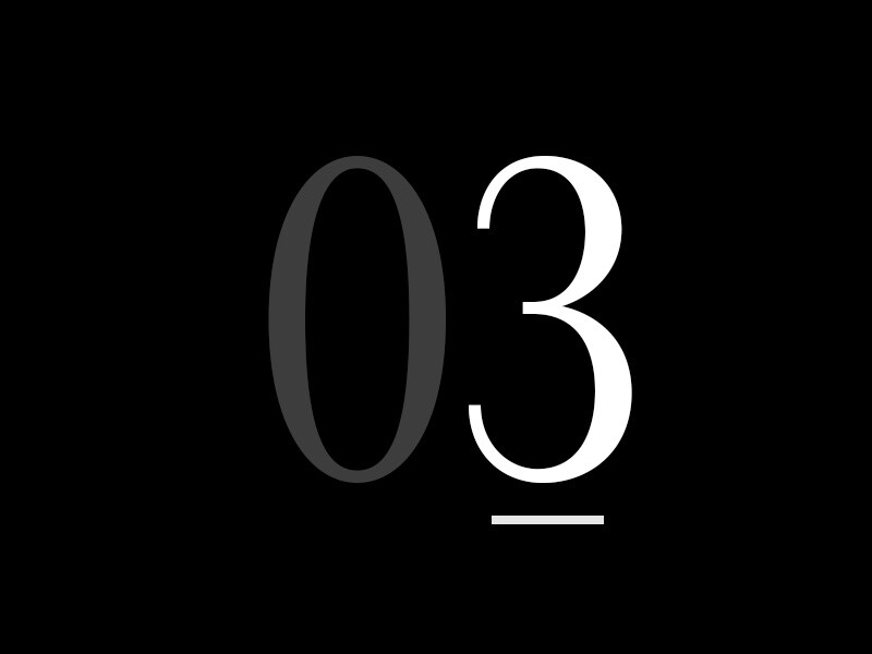 En stor siffra "03"
