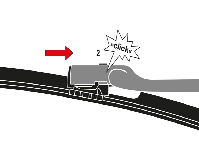 Illustration av att torkarbladet hakar fast