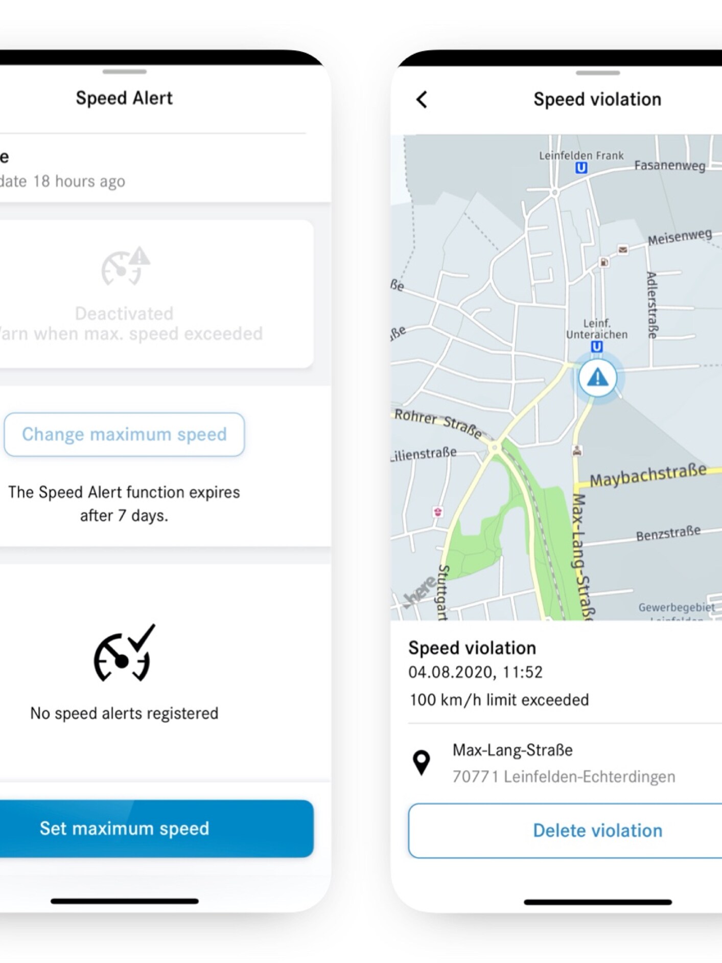 Smartphone visar den digitala tjänsten Hastighetsövervakning.