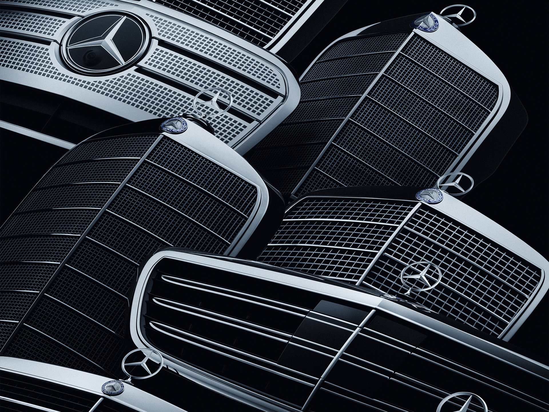 Kvalitet | Mercedes-Benz Samling av Mercedes-Benz kylargrillar.