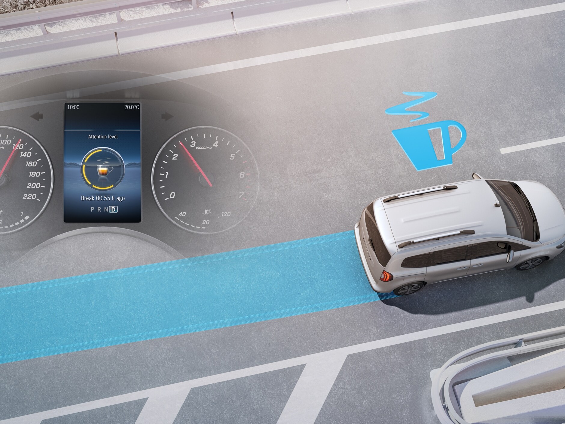 Systemet ATTENTION ASSIST i Mercedes-Benz Citan skåpbil.