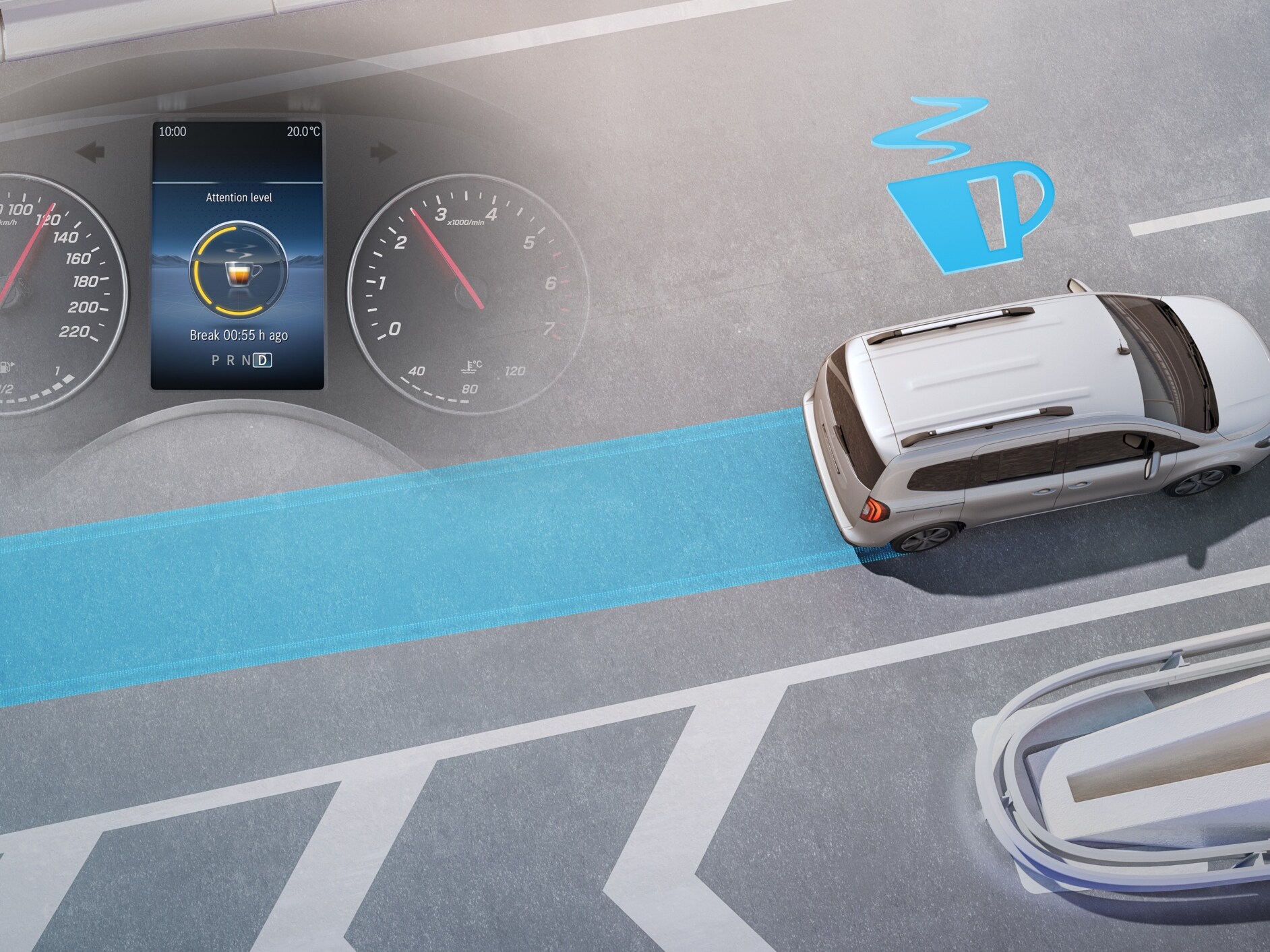 Systemet ATTENTION ASSIST i Mercedes-Benz Citan Tourer.