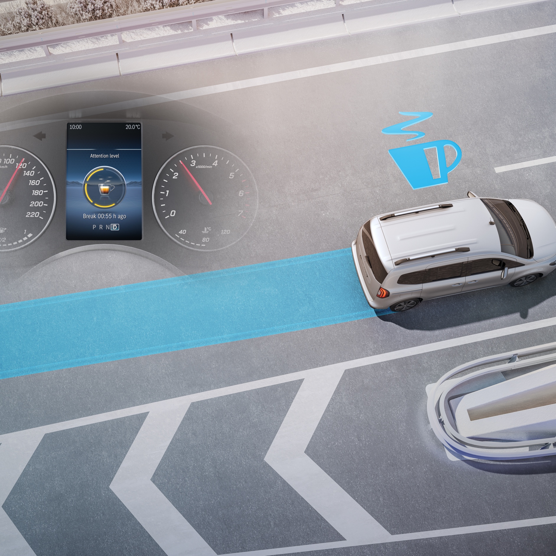 ATTENTION ASSIST | Citan Tourer | Mercedes-Benz Systemet ATTENTION ASSIST i Mercedes-Benz Citan Tourer.