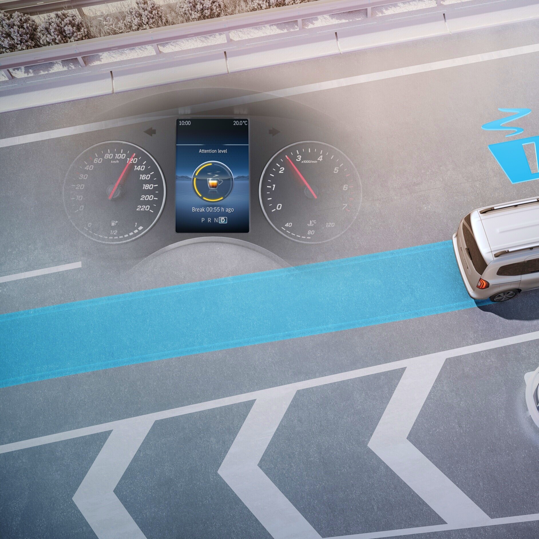 ATTENTION ASSIST | eCitan skåpbil | Mercedes-Benz ATTENTION ASSIST-systemet i Mercedes-Benz eCitan skåpbil.