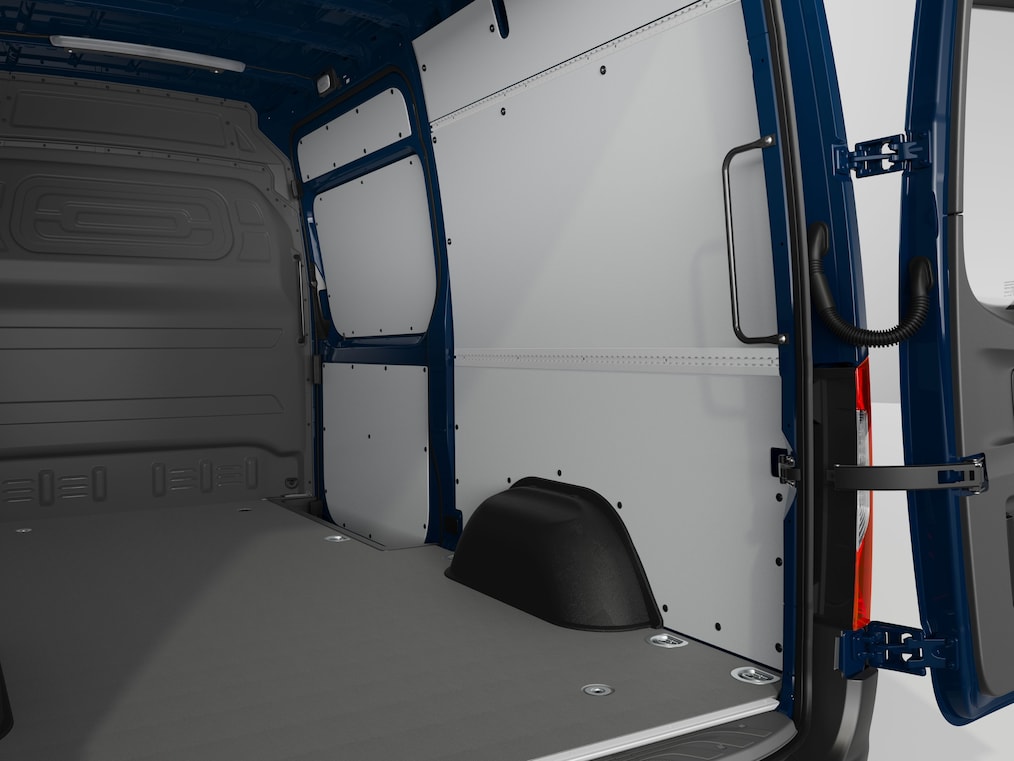 Lastutrymmet i Mercedes-Benz eSprinter skåpbil.