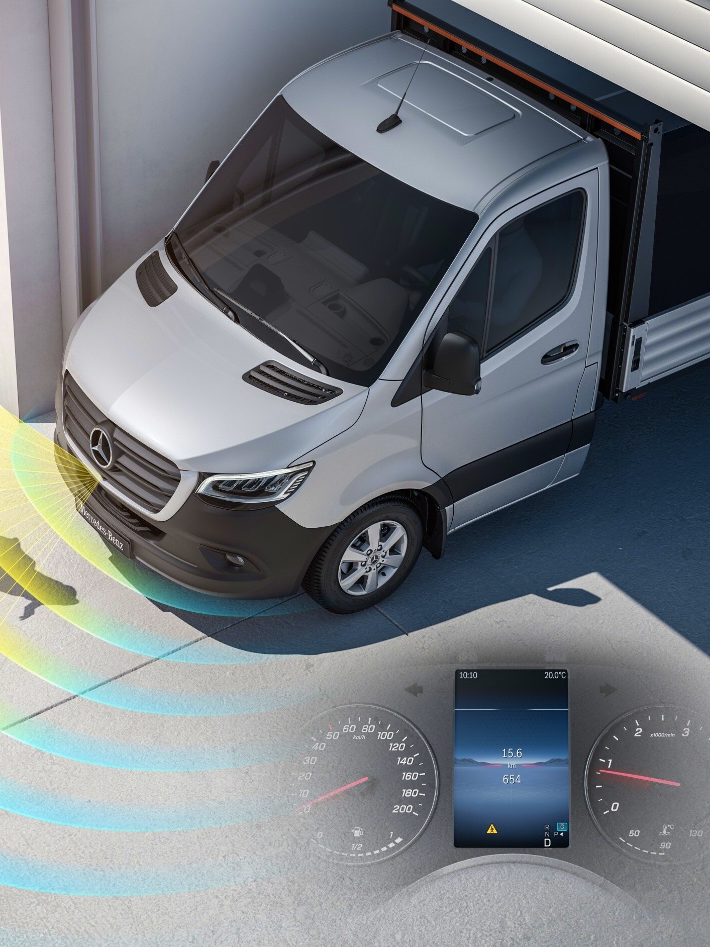 Moving-off Information System (MOIS) i Mercedes-Benz Sprinter Flakbil