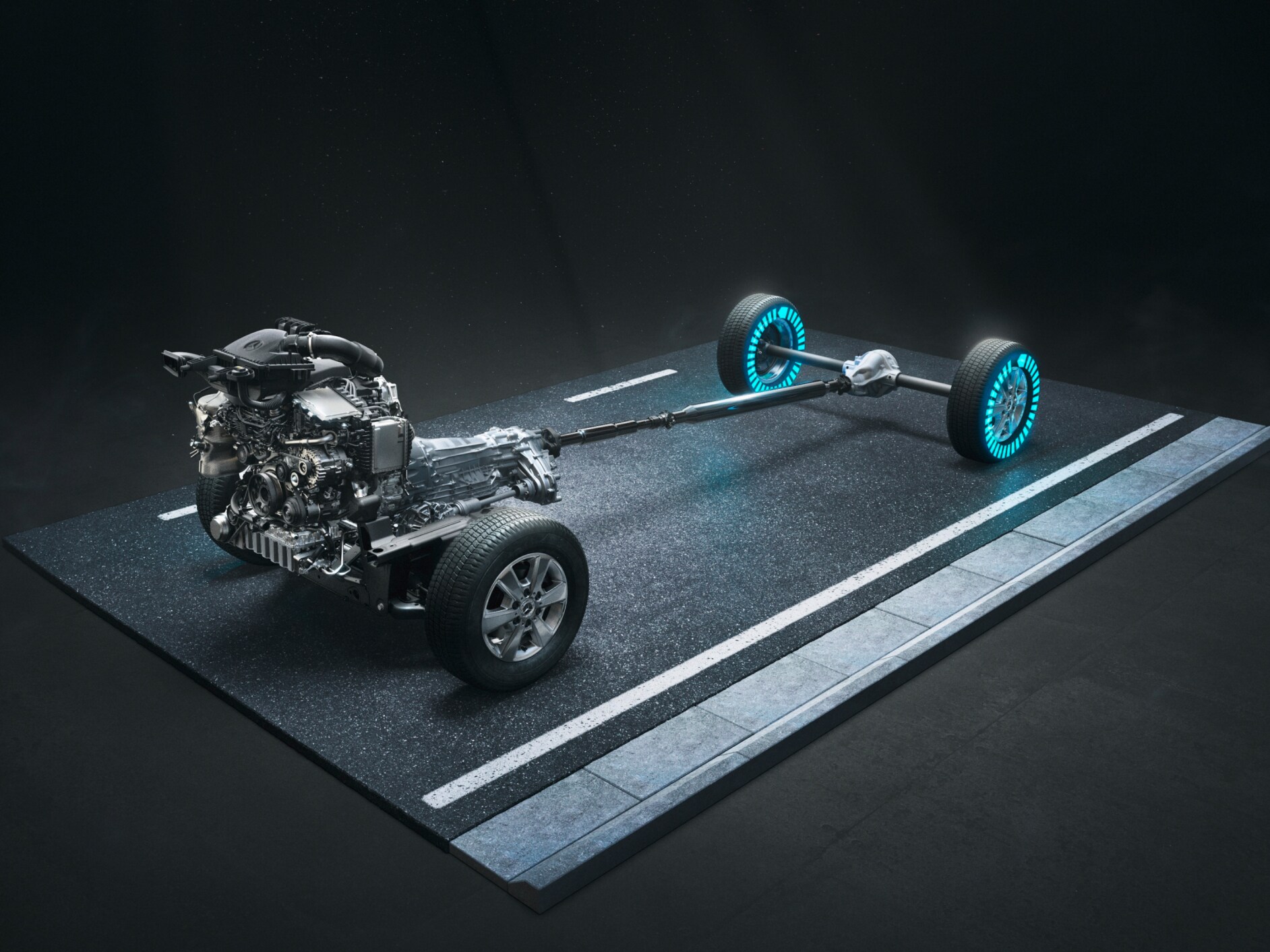 Fyrhjulsdrift 4x4 med torque-on-demand i Sprinter Skåpbil.