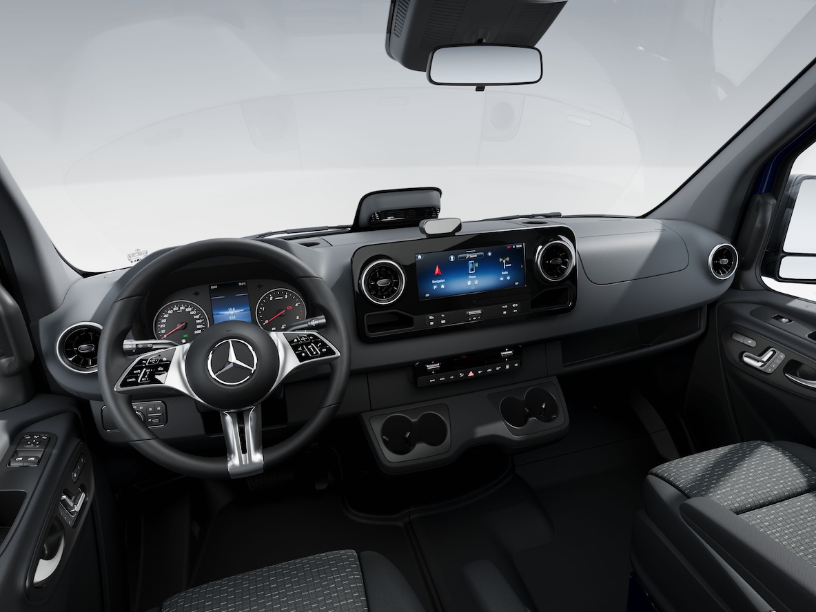 Förarmiljön i Mercedes-Benz Sprinter skåpbil.