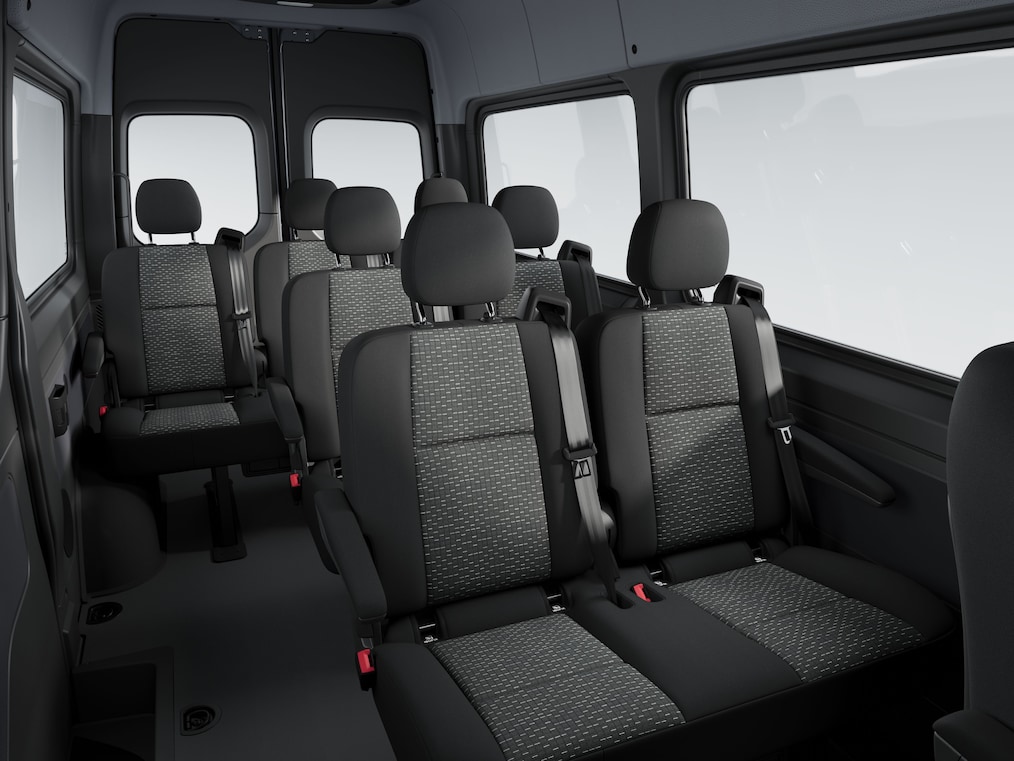 Passagerarutrymmet i Mercedes-Benz Sprinter Tourer.