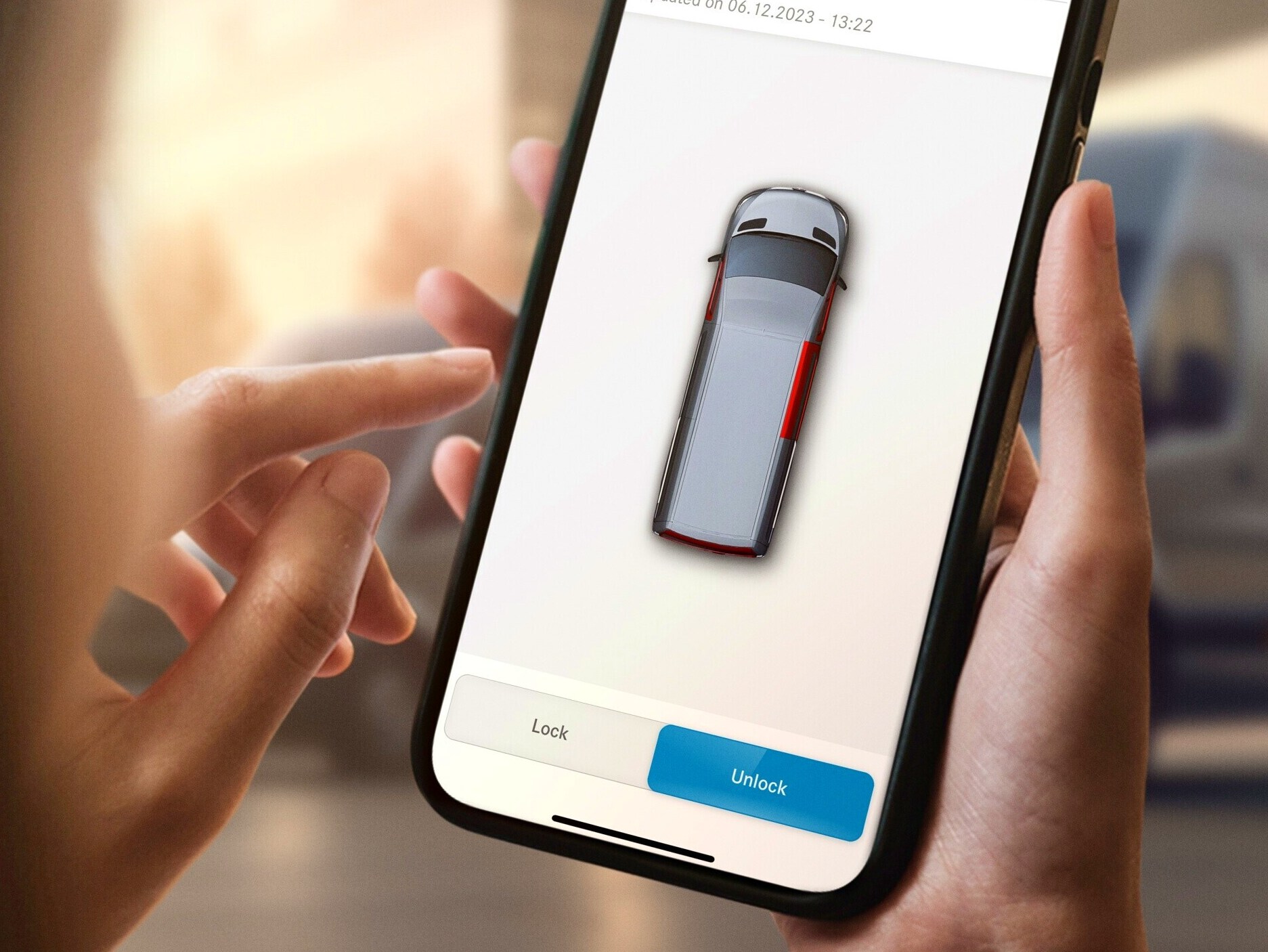 Digitala tjänster för en Mercedes-Benz-transportbil.