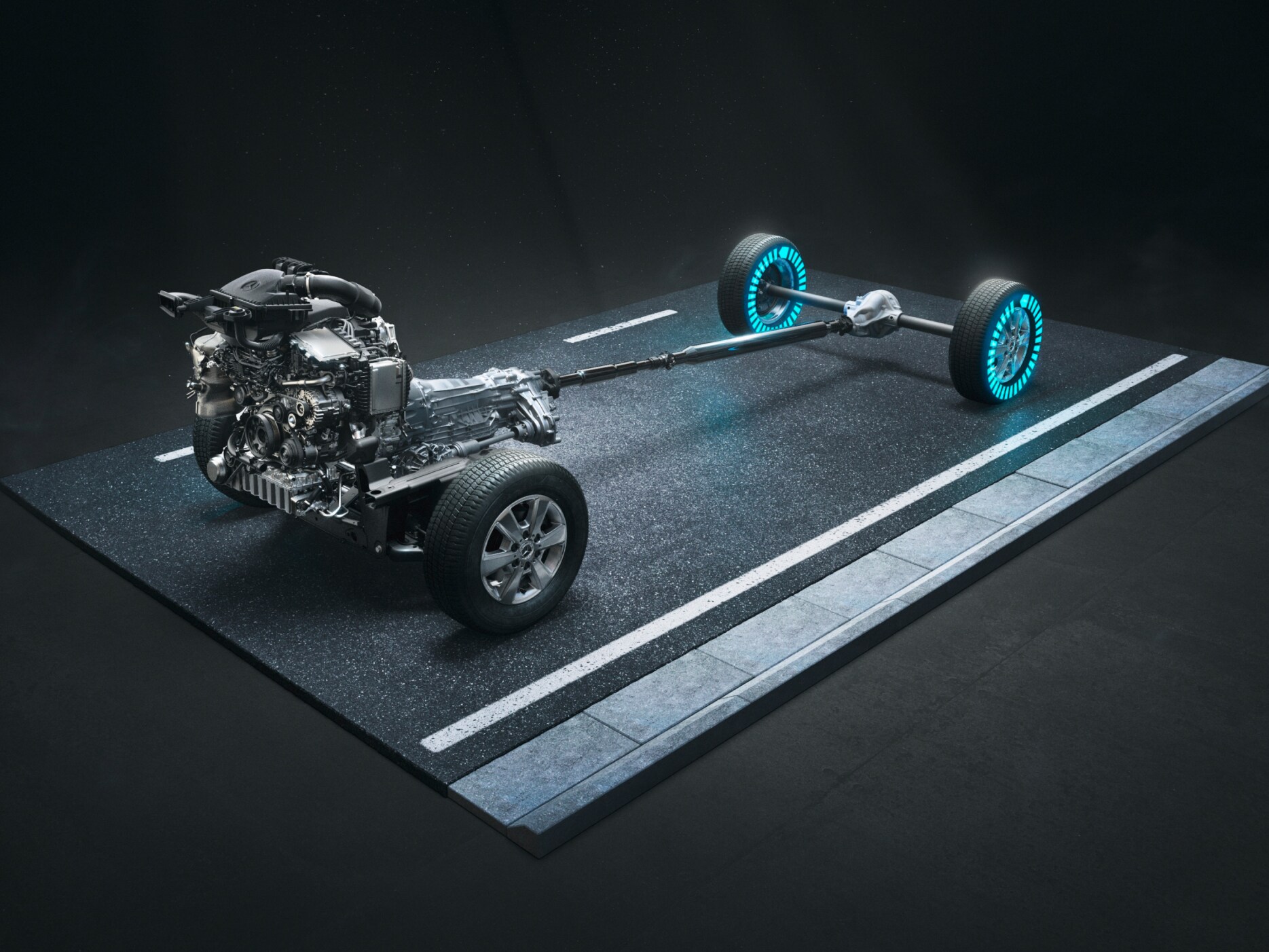 4x4 fyrhjulsdrift med torque-on-demand hos Sprinter Tourer.