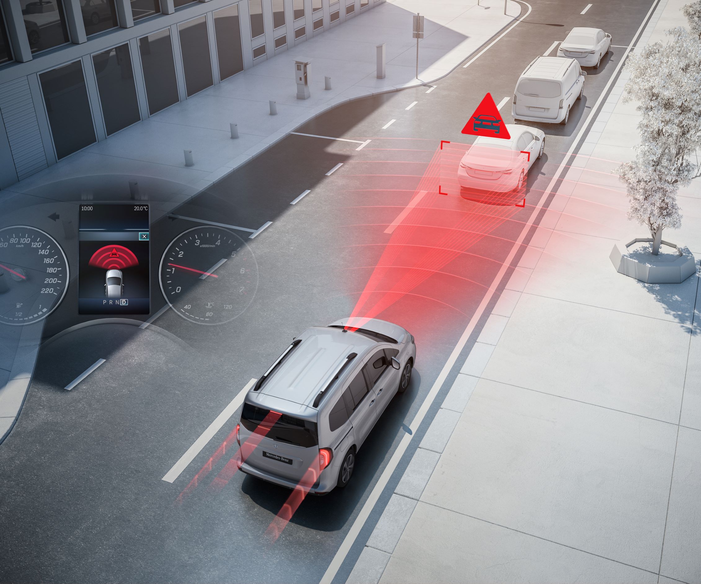 Körhjälpssystem | Tourer minibussar och MPV | Mercedes-Benz Transportbilar Citan från Mercedes-Benz med aktivt körhjälpssystem