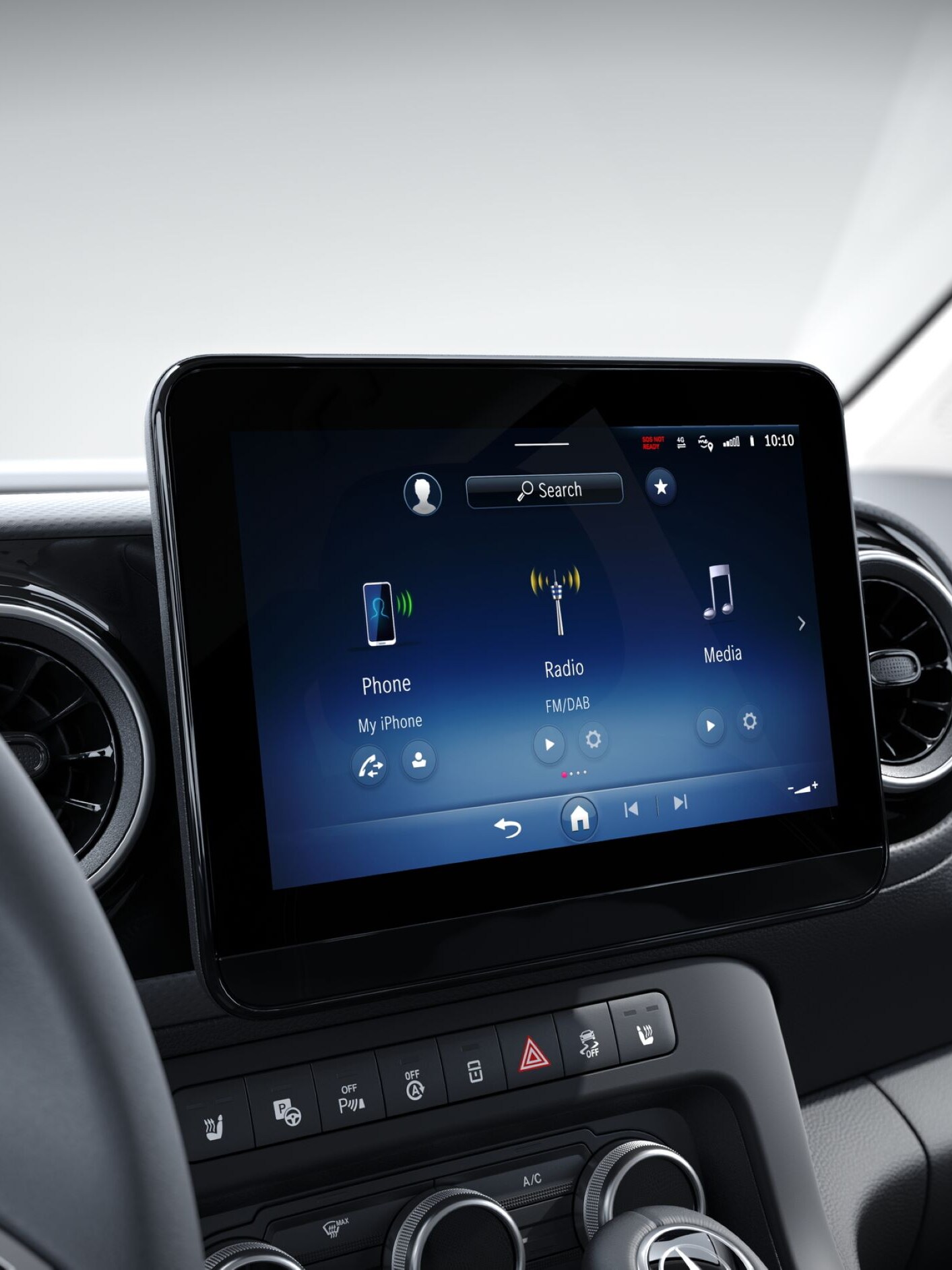 MBUX-multimediesystem i Mercedes-Benz transportbil