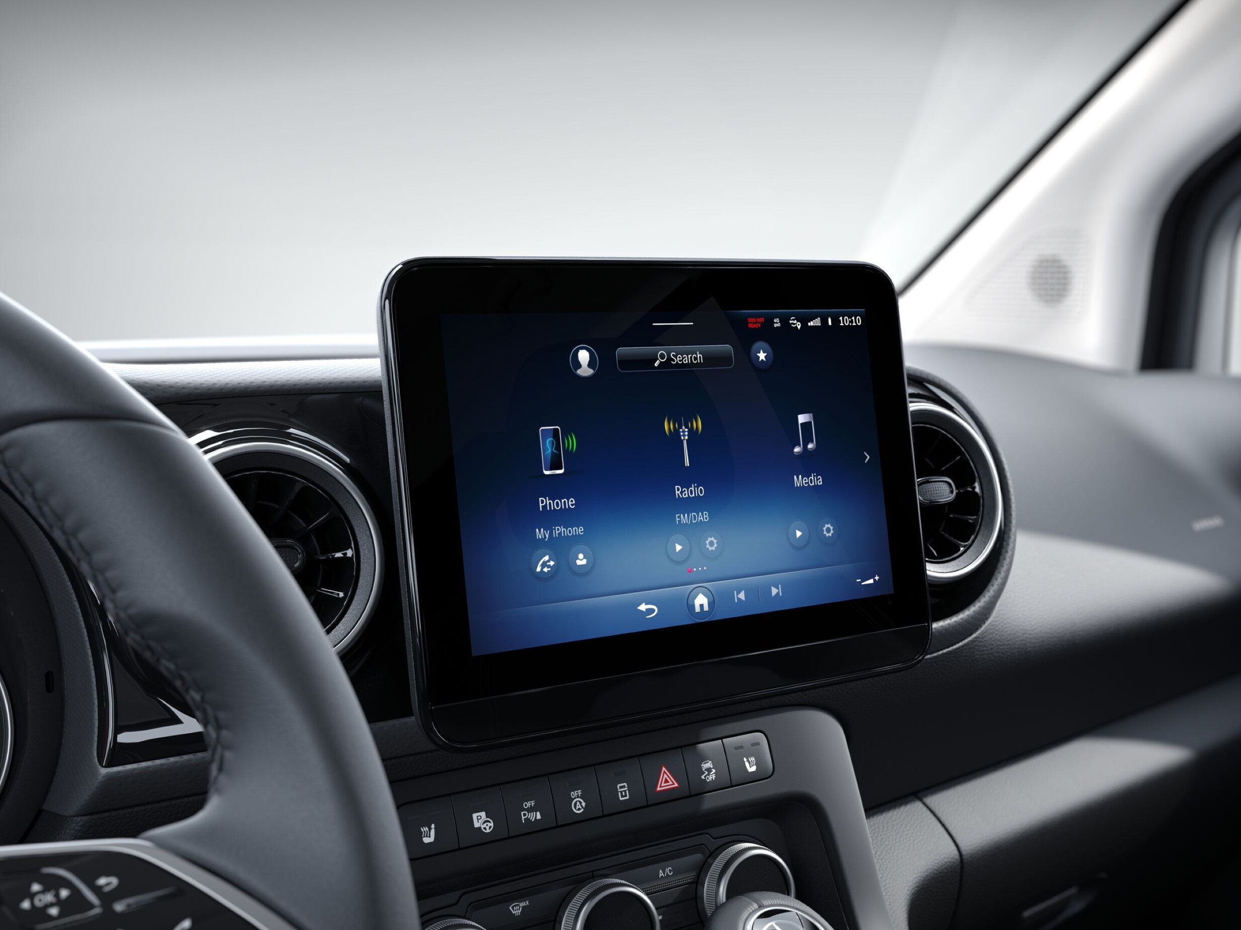 MBUX-multimediesystem i Mercedes-Benz transportbil