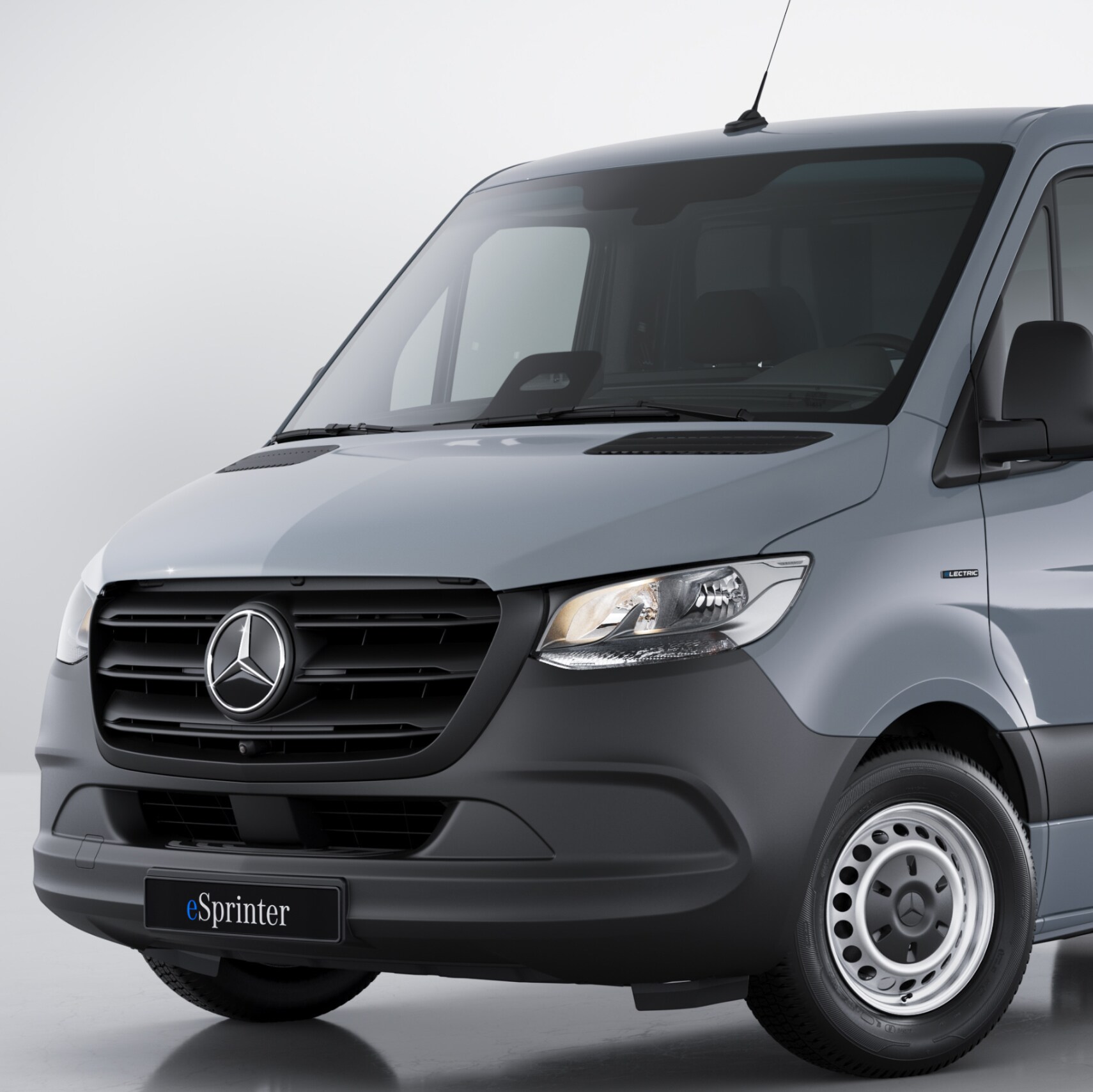 Mercedes-Benz eSprinter Chassi sedd snett framifrån.