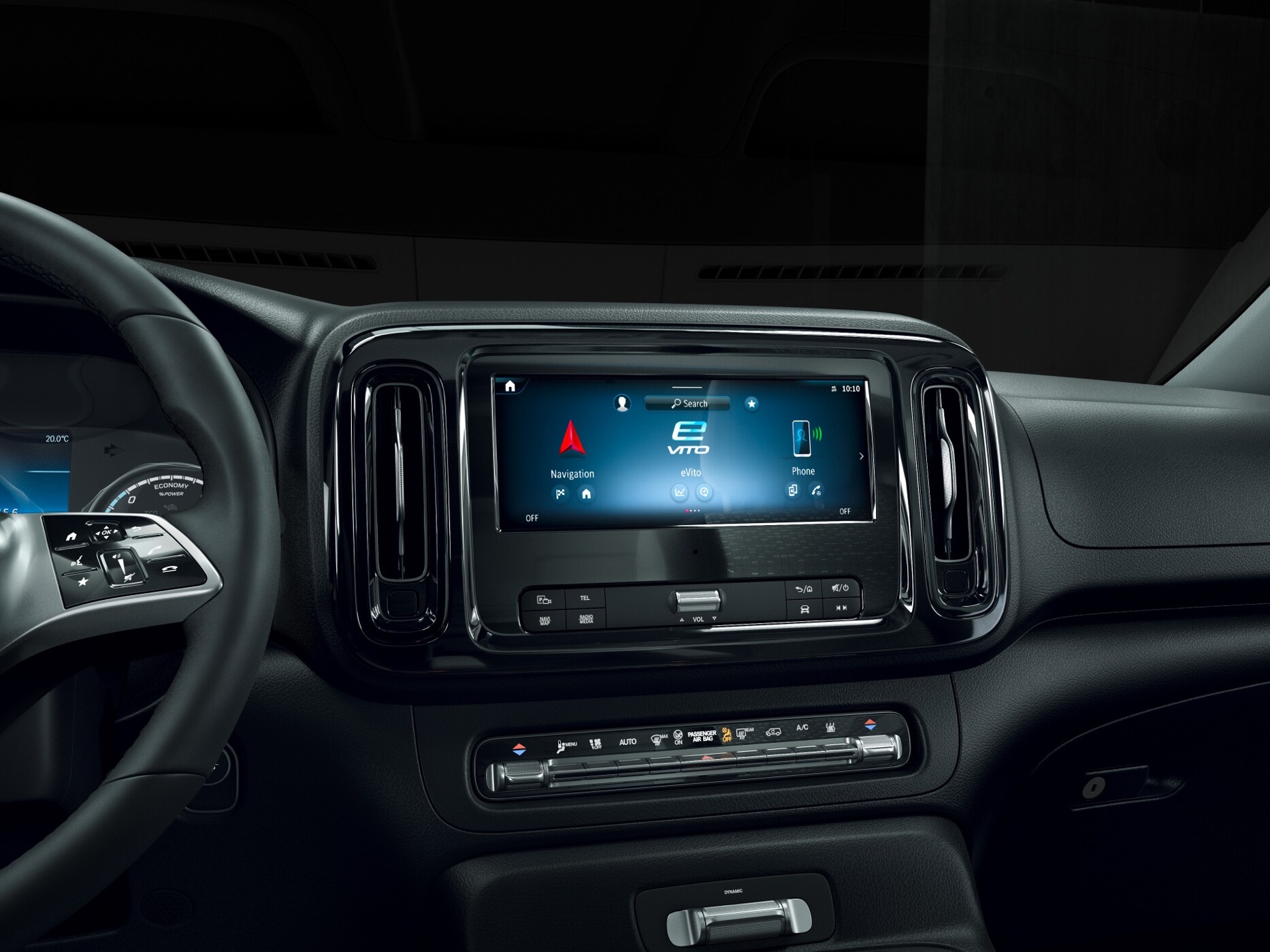 MBUX multimediesystem i Mercedes-Benz eVito