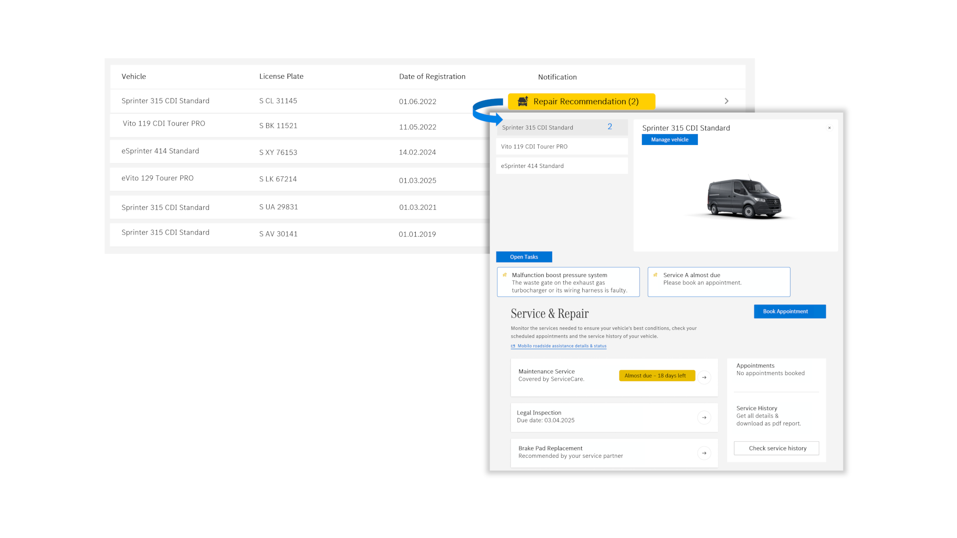 Van Uptime Monitor | Digitala tjänster | Mercedes-Benz Inblick i den digitala tilläggstjänsten Mercedes-Benz Van Uptime Monitor.