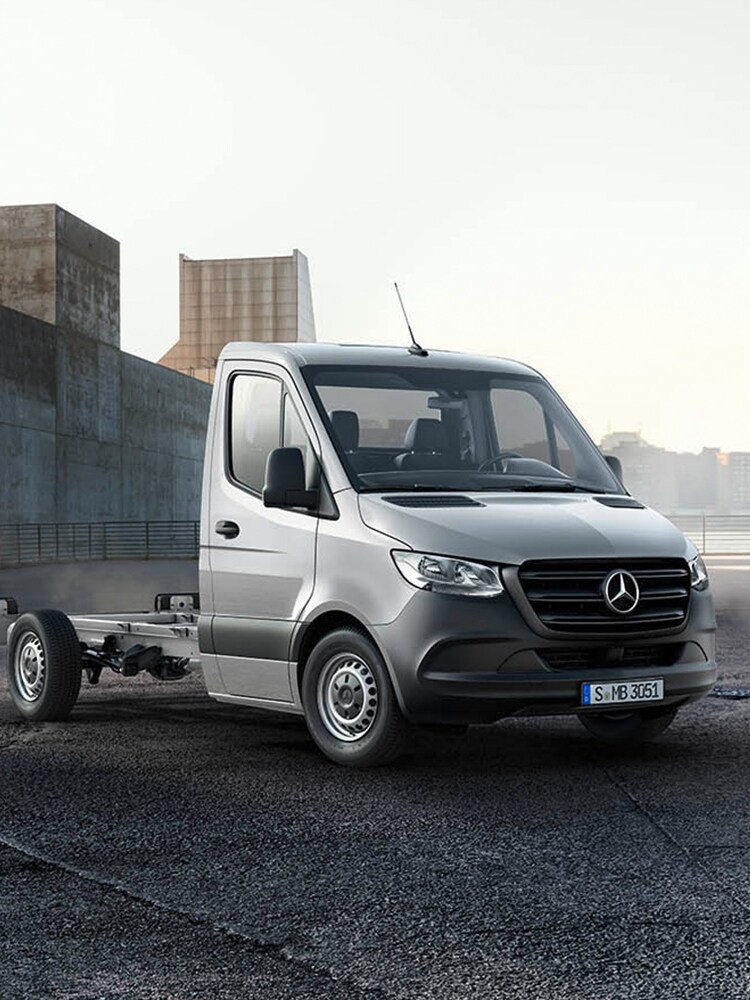 Sprinter Chassi från Mercedes-Benz sedd snett framifrån