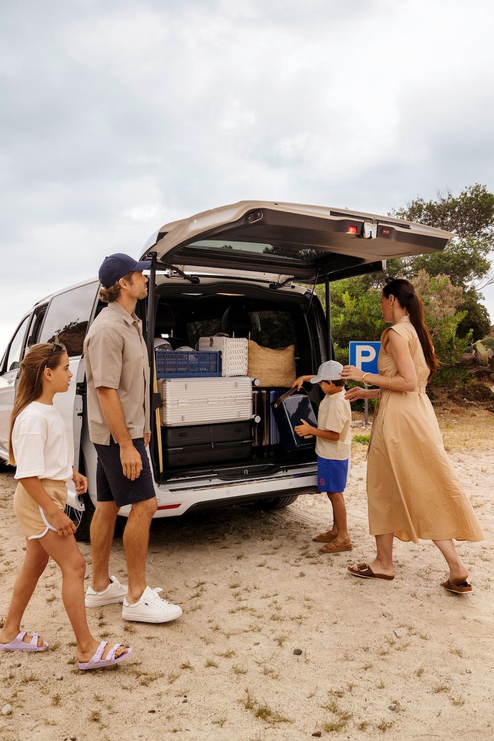 Bagageutrymmet visas på en Mercedes-Benz V-Klass