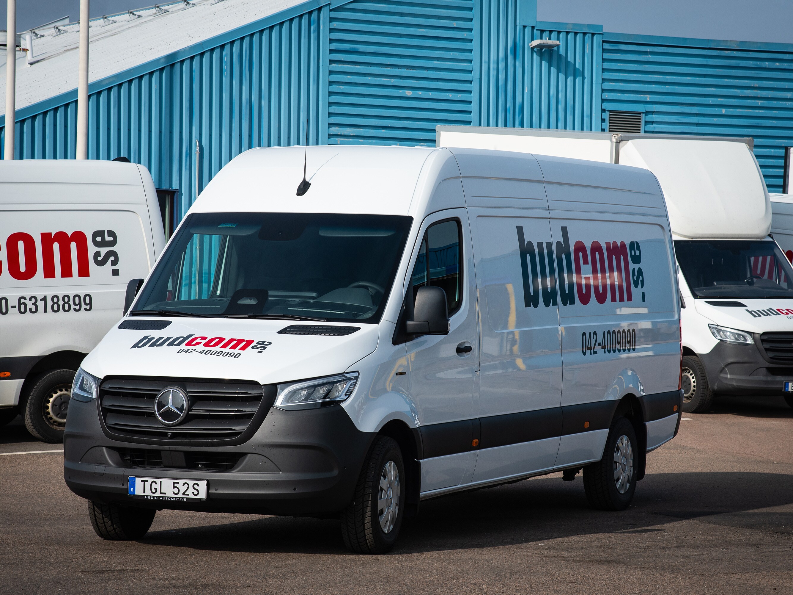 eSprinter från Budcom syns framifrån