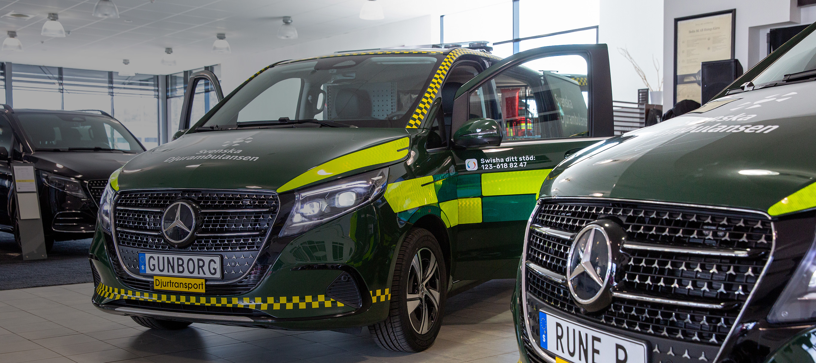 Djurambulans | Mercedes-Benz Transportbilar Två djurambulanser byggda på Mercedes-Benz V-Klass.